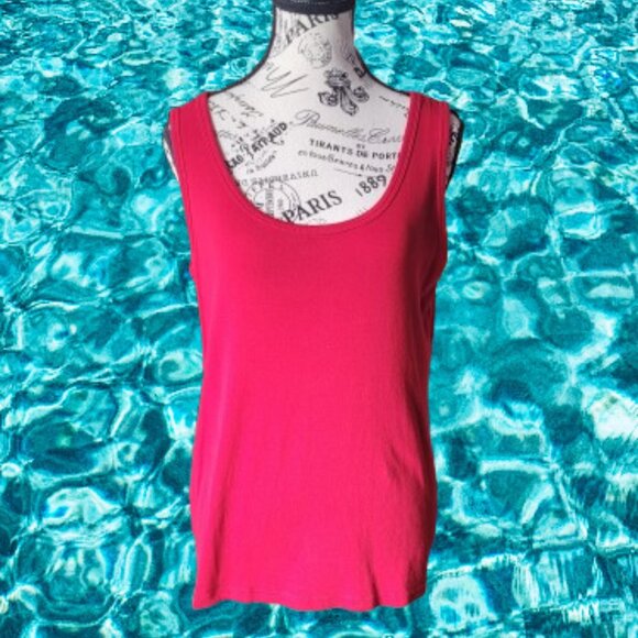 St. John's Bay US Red Flag Color Red Tank Top - Picture 11 of 16